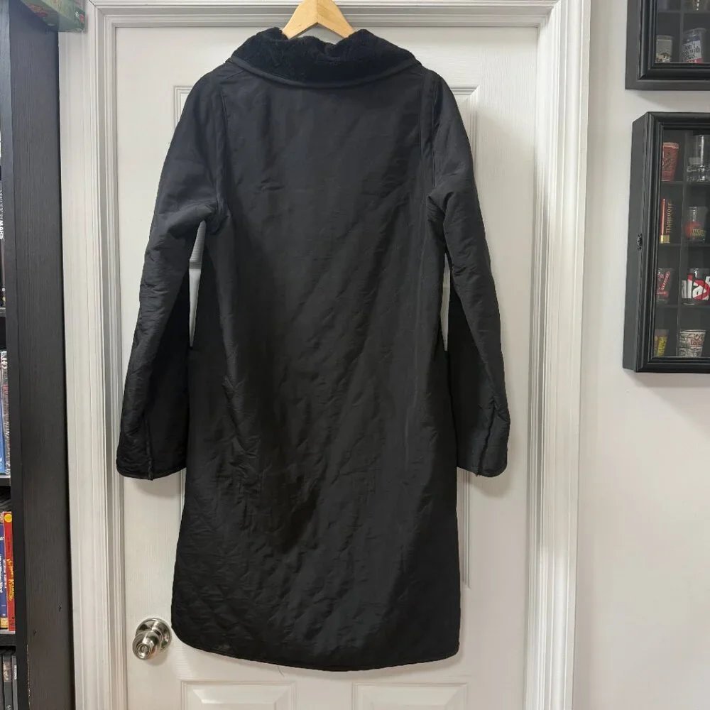 Maralyce Ferree Scarborough, Maine black button-down textured coat size small - Picture 2 of 10